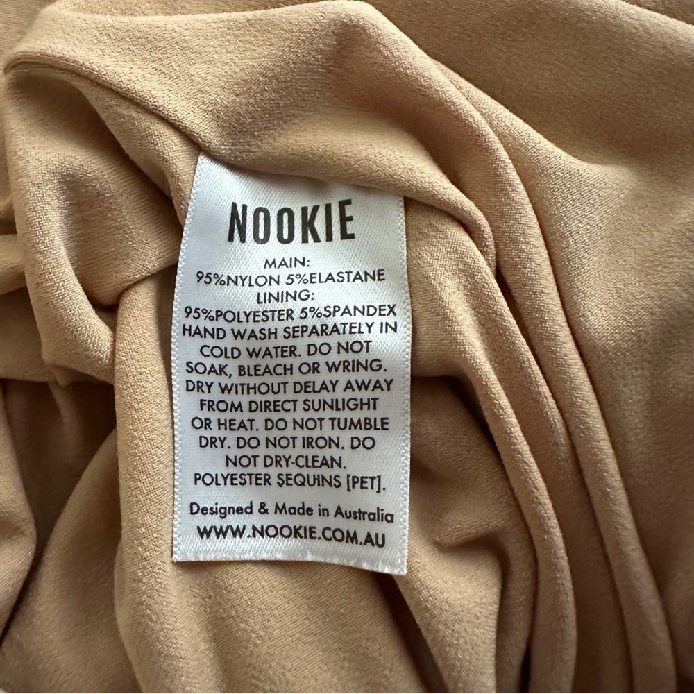 NWOT Nookie Veda One Shoulder Sequin Maxi Gown in Caramel Size Large - Picture 8 of 8